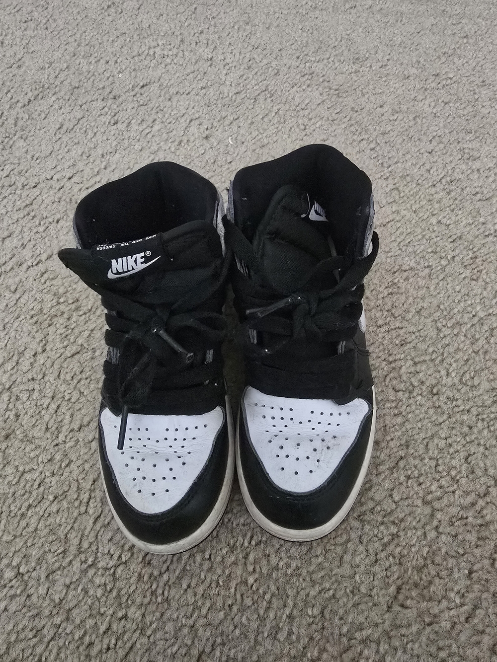Nike Kids' Black and White High-Top Sneakers